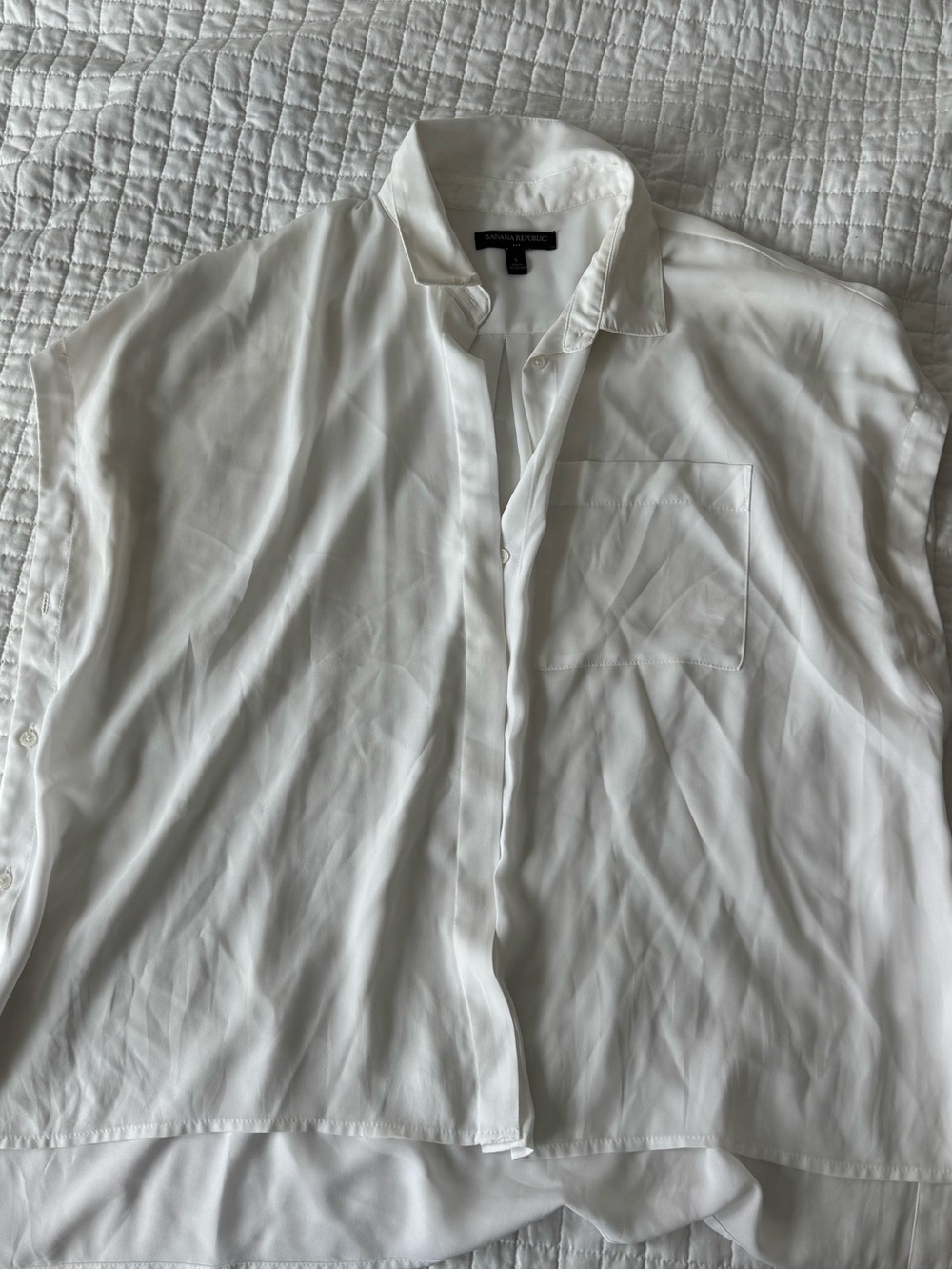 Banana Republic White womens Casual Button-Down Shirt